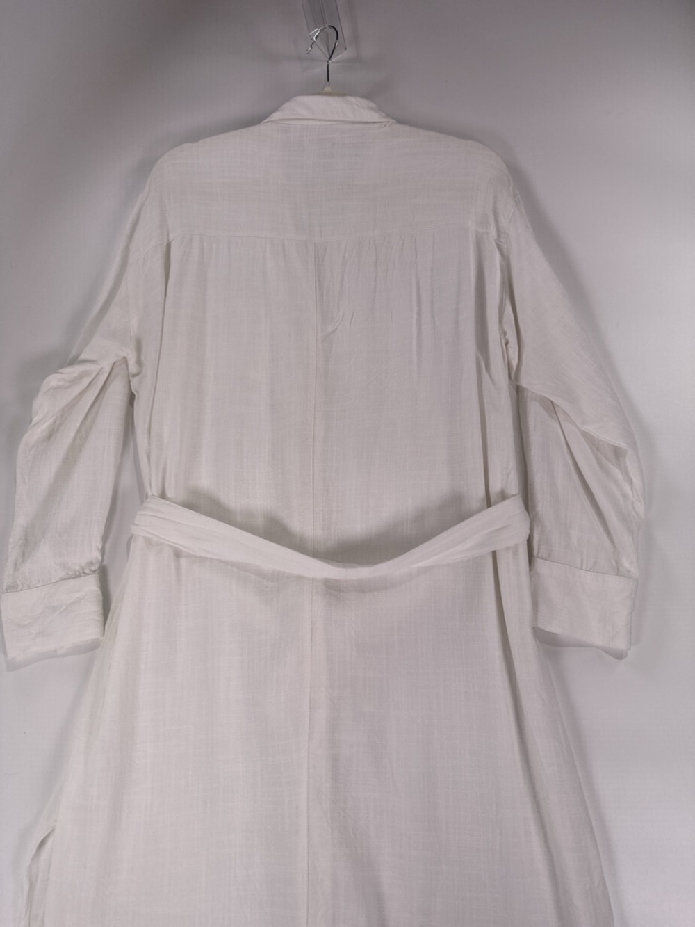 LSpace Barcelona White Viscose Button Down Tie Waist Shirt Dress Cover-Up XS/S - Picture 4 of 11